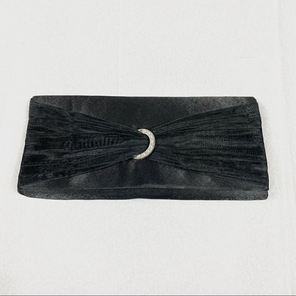 Gunne Sax Black Evening Bag with Silver Rhinestones